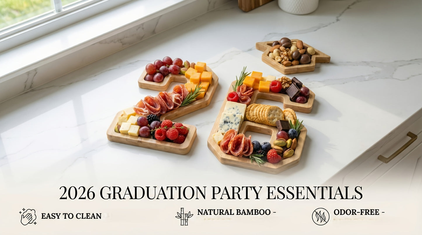 2026 Graduation Decorations Table Centerpiece Set – Charcuterie Board with Number 26 & Graduation Cap, Serving Trays for Preschool, High School & College Grad Party Supplies