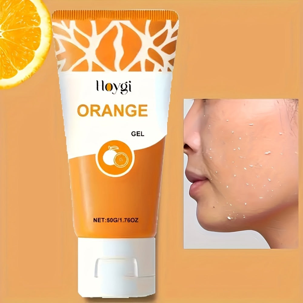 Exfoliating Gel Orange Enzyme 50g with Hyaluronic Acid Vitamin C - Gentle Face Body Scrub Gel for All Skin Types Clear Essence Exfoliator 1/2/3/4 Bottles