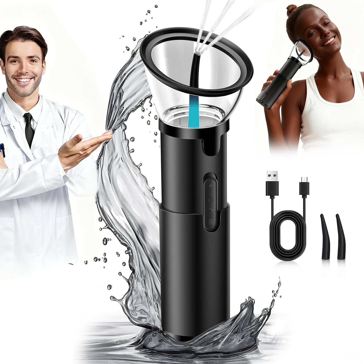Electric Ear Wax Removal System โ Water-Powered Ear Irrigation Flusher, IPX7 Waterproof, Safe & Effective Ear Cleaning Tool for Wax Buildup