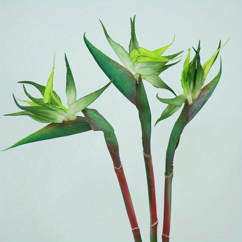 Artificial Bird of Paradise Flowers – 3pcs Realistic Rubber Strelitzia with 24.5" Long Stems for Home Decor, Vase Arrangements, DIY Bouquets, Party & Fall Decor (4 Colors)