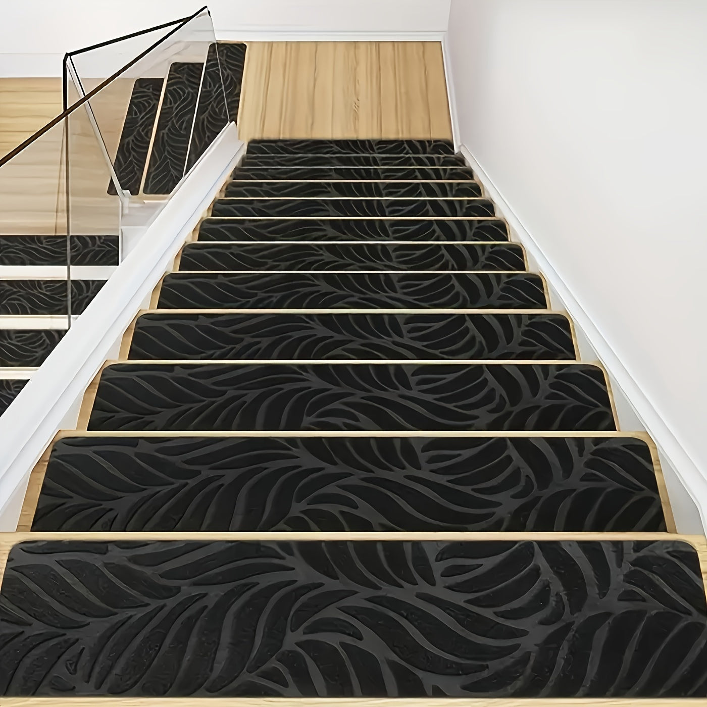 Non-Slip Stair Treads 15 Pack – Self-Adhesive Indoor Stair Mats for Wooden Steps, Washable Polyester Carpet Runners, Protects Stairs & Prevents Slipping for Kids, Pets & Elderly