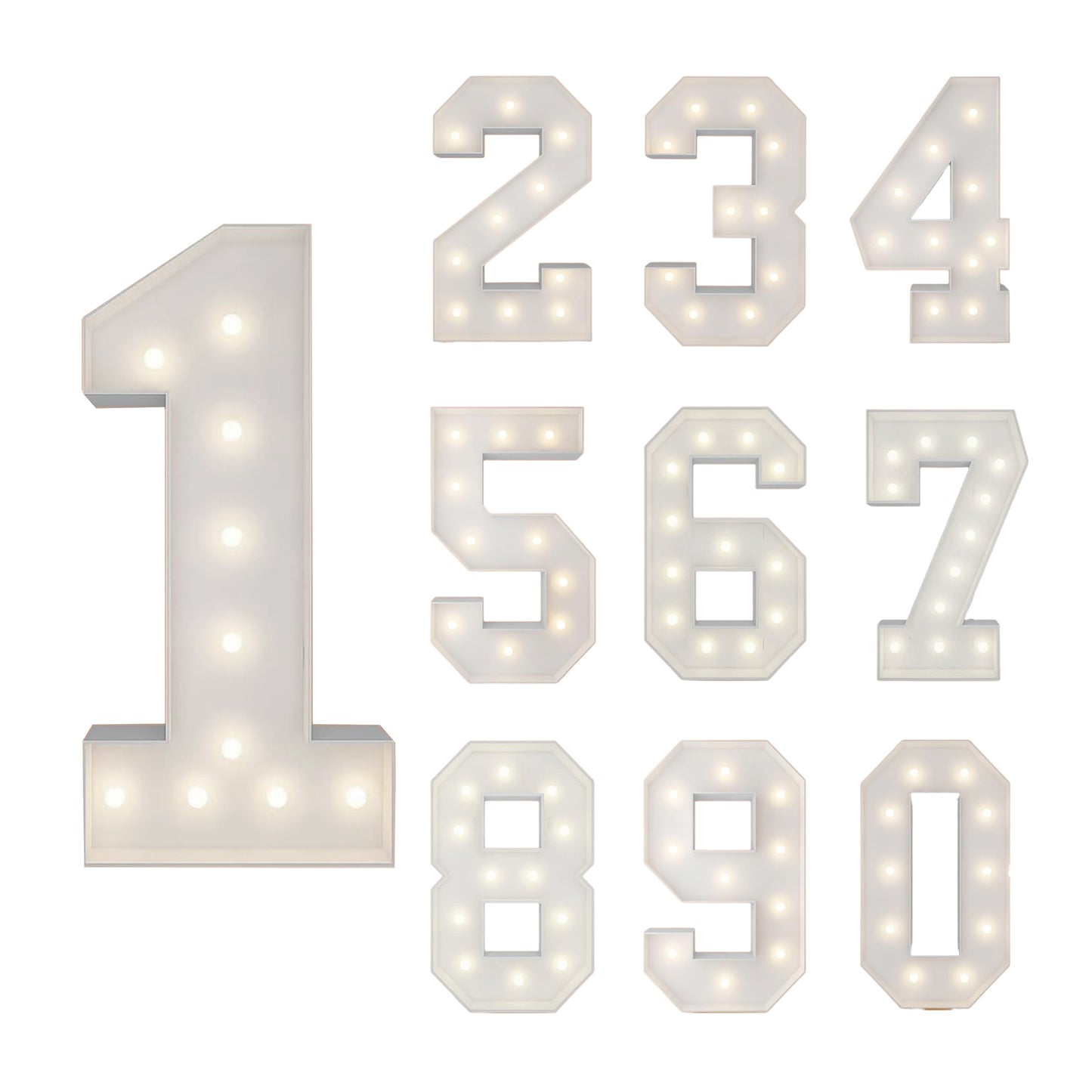 LED Marquee Numbers Balloon Frame Party Decoration 3FT 4FT Giant Pre-Cut Mosaic Number Lights
