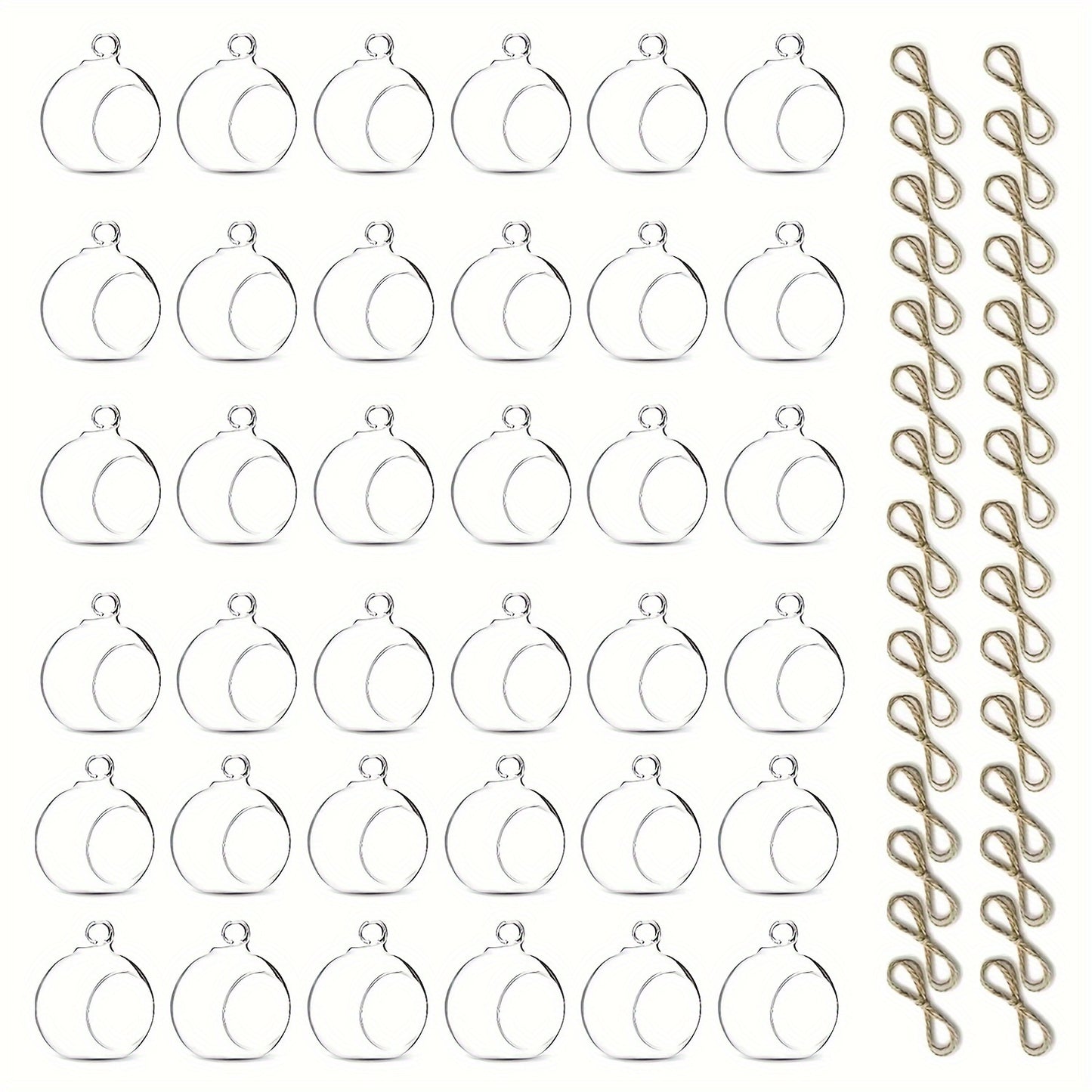Hanging Glass Ball Candle Holders Set for Wedding Party Christmas Tree Decoration - Clear Glass Tea Light Holders with Hanging Design, Fillable Ornament Balls for Home Decor