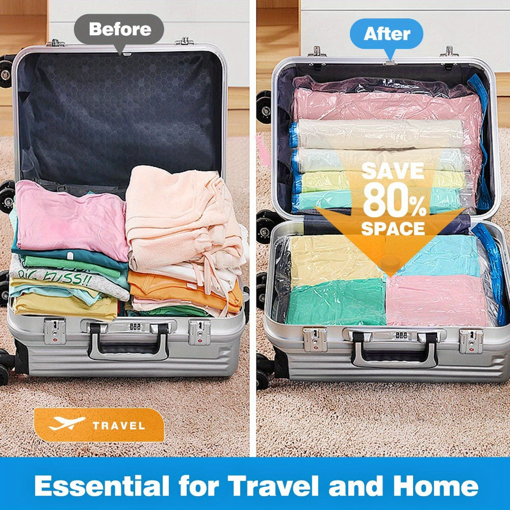 Vacuum Storage Bags 16pcs with Electric Pump – Space Saver Compression Bags for Clothes, Bedding, Pillows, Quilts, Blankets, Travel & Luggage (7 Small, 6 Medium, 3 Large)
