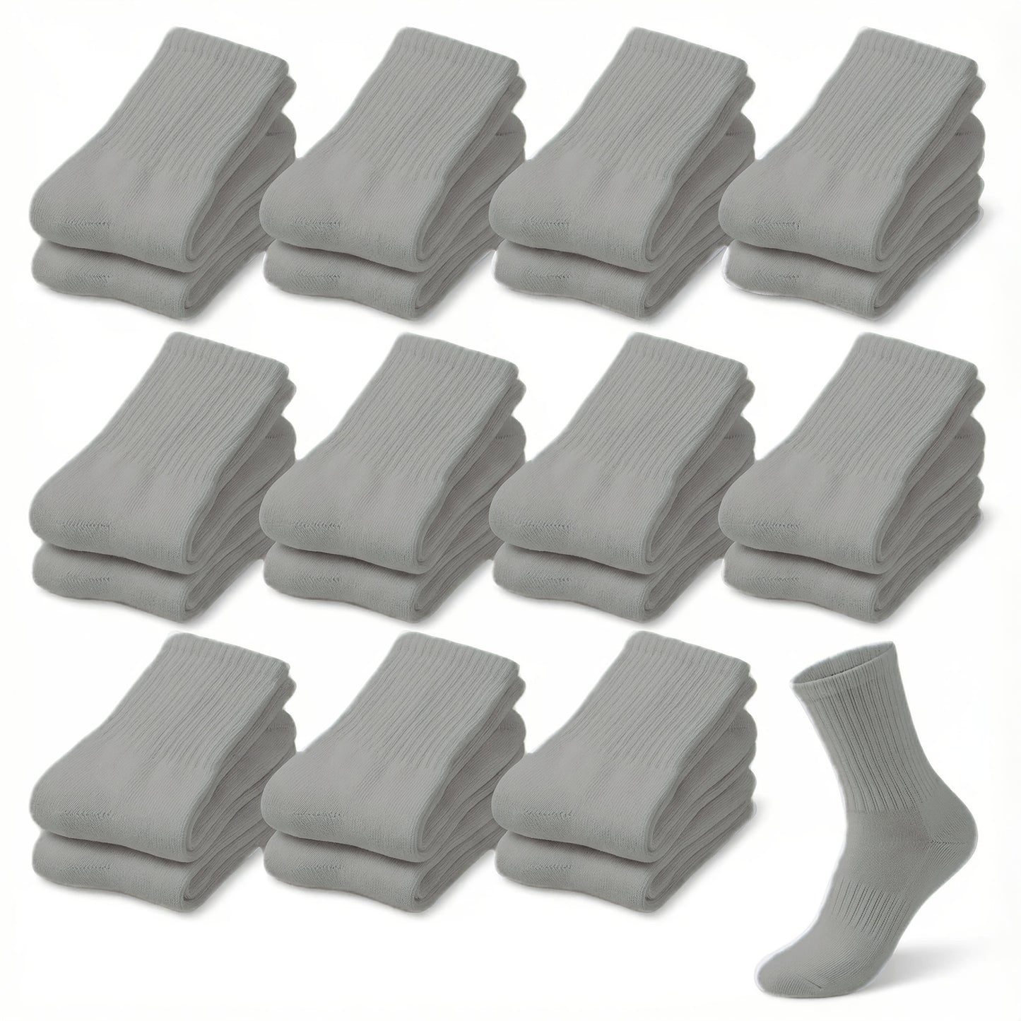 Multicolor Diabetic Crew Socks 12 Pairs Cotton Non-Binding Neuropathy Seamless Cushioned Loose Fit for Men Women Sensitive Feet Edema White Black Grey Size 9-11 10-13