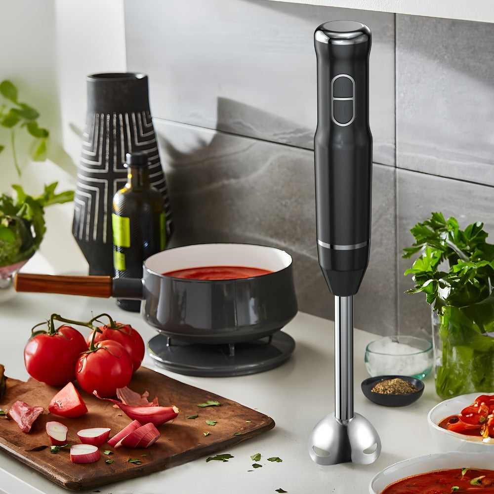 Immersion Blender 400W Handheld Stick Mixer with 2 Speeds & Turbo Mode 304 Stainless Steel Blades – Corded Hand Blender with Detachable Base for Soup Smoothie Puree Baby Food