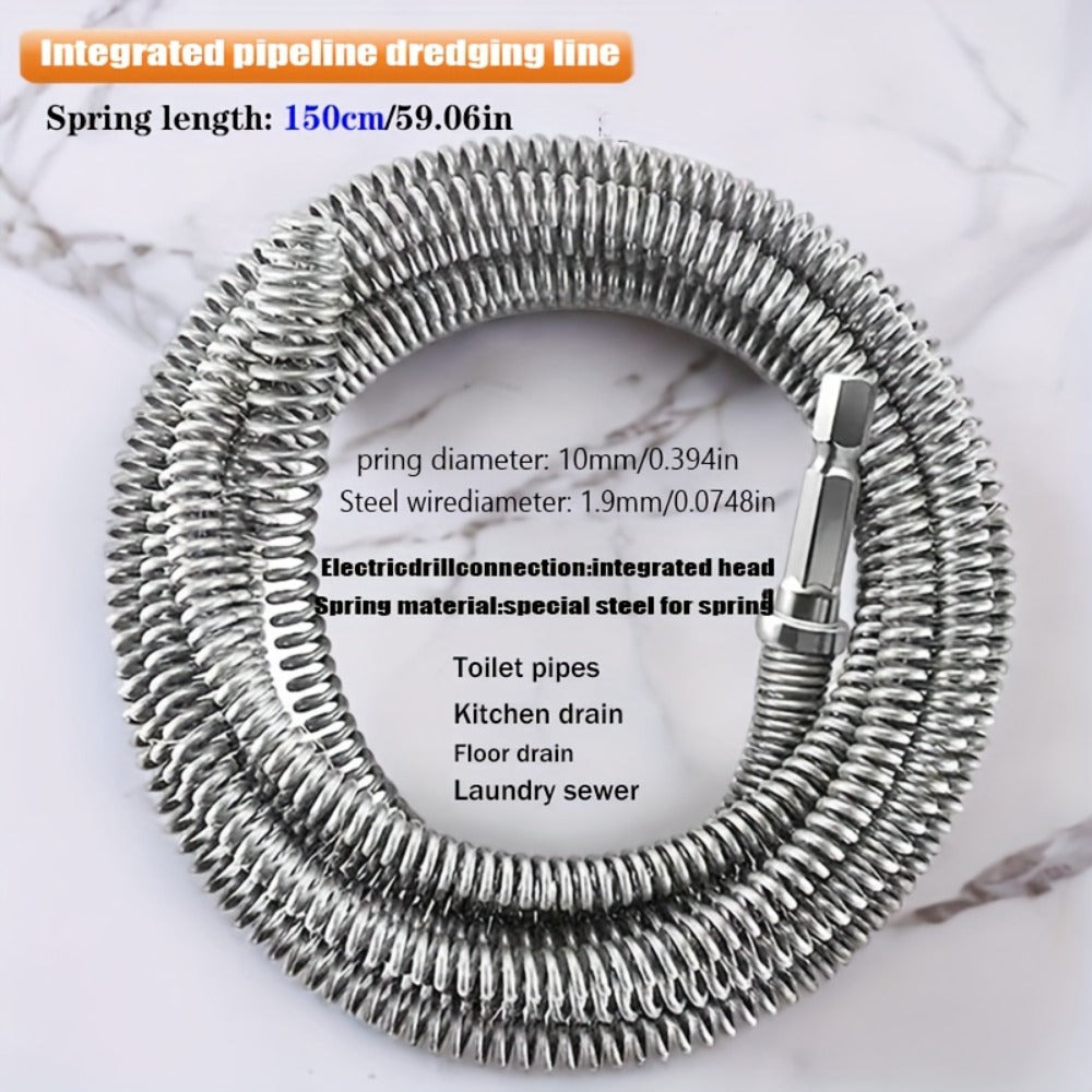 Drain Snake Pipe Unclogger 59 Inch Flexible Hair Clog Remover Tool for Sink, Toilet & Bathroom Drain – Reusable Plumbing Snake Drain Cleaner, Easy to Use