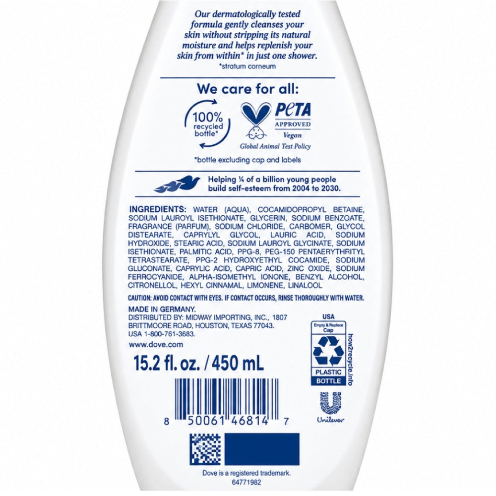 Dove Body Wash Silky Velvet 2-Pack 450ml – Moisturizing Shower Gel with Silk Proteins for Soft, Smooth & Nourished Skin