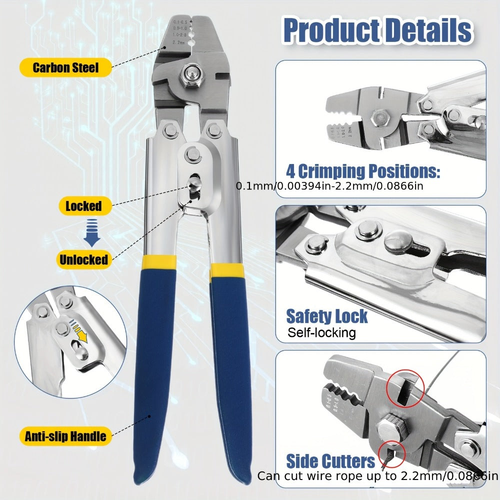 264Pcs Wire Rope Crimping Tool Kit 328ft – Stainless Steel Hook Eye Turnbuckle Thimble Aluminum Crimping Sleeve for Outdoor Garden Railing String Light Hanging