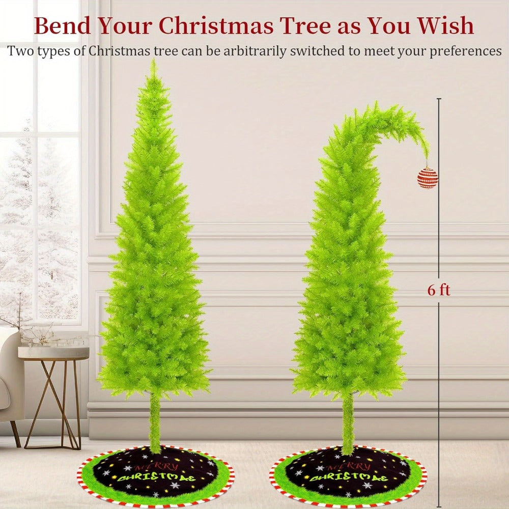 6FT Artificial Christmas Tree with Skirt, Balls & Stand – Flexible Full Christmas Tree Set with Unique Decorations for Home, Office & Party – Festive Holiday Decor, Green
