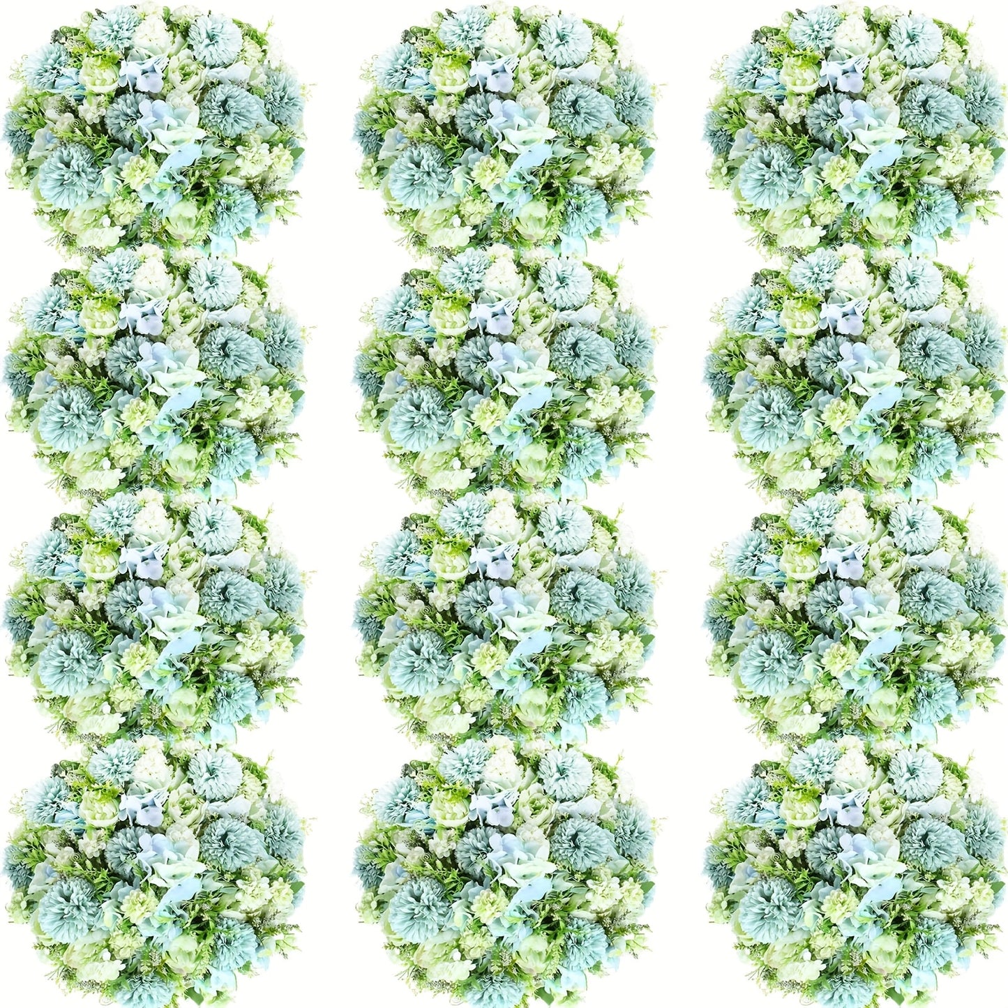 Artificial Peony Flowers 12 Bundles - Faux Peony & Hydrangea Bouquet for Wedding Centerpiece, Table Floral Arrangement, Vase Decor, Home & Holiday Decoration (Blue White, Pink, Purple, White, Green)