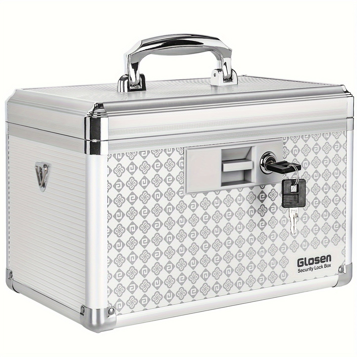 Locking Medicine Storage Box Aluminum Alloy with Key Lock & Handle – High-Capacity Family Medicine Organizer, First Aid Lockbox for Home, Travel & Office, Small & Medium