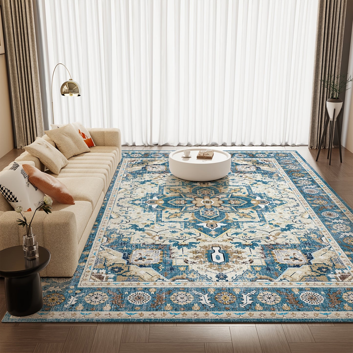 Tie-Dye Area Rug Retro Vintage Style Machine Washable Soft Floor Mat - Durable Indoor Outdoor Rug for Living Room Bedroom Kitchen, Colorful Boho Tie Dye Pattern Cozy Home Decor 5x7 8x10 9x12ft