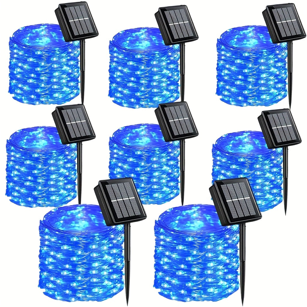 Solar Fairy String Lights Outdoor – 110 LED Copper Wire Solar Twinkle Lights with 8 Modes & Touch Control for Christmas Tree, Garden, Patio, Wedding & Party – 2, 4 or 8 Pack