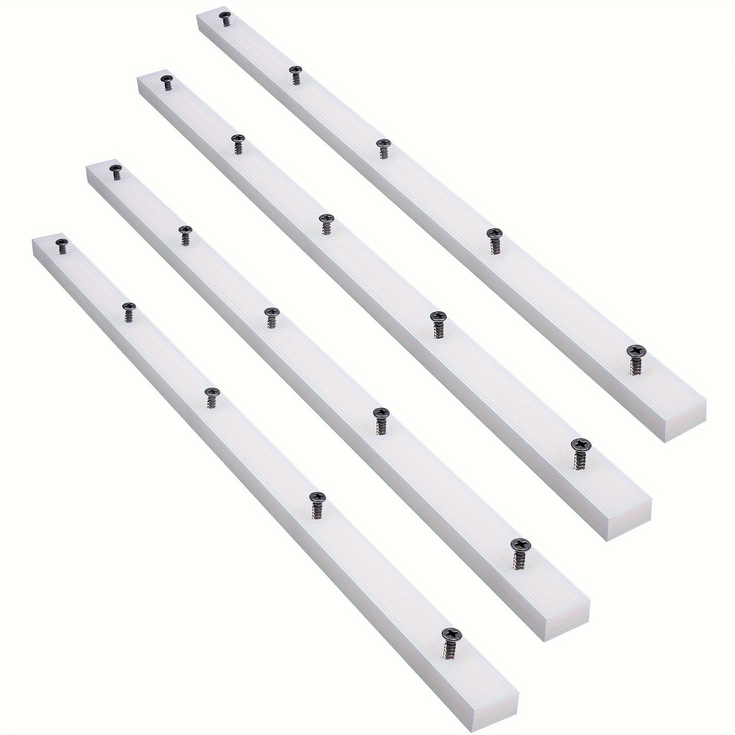 UHMW Miter Bar for Table Saw Crosscut Sled – 3/4" x 3/8" x 17" Predrilled T-Slot Track with 10 Screws for Jigs Fixtures & Miter Slots, Smooth Low-Friction Glide