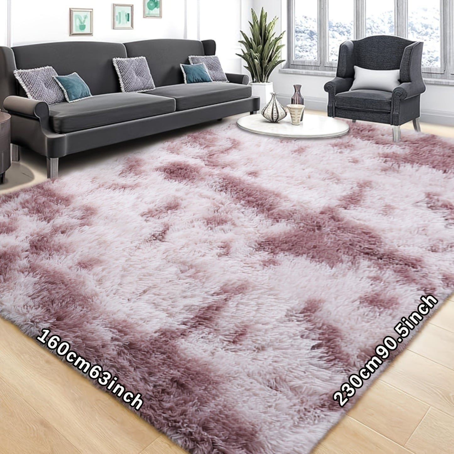 Tie Dye Plush Area Rug - Ultra Soft Thick Fluffy Durable Carpet for Living Room & Bedroom | Easy Care Portable Sofa & Coffee Table Floor Mat | Holiday Home Decor Gift Rug 63"x90" Multiple Colors