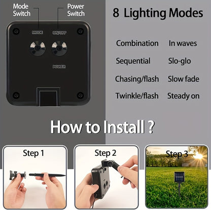 Solar LED Fairy String Lights IP65 Waterproof – 40FT or 80FT with 8 Lighting Modes for Independence Day, Christmas, Wedding, Garden & Yard – White, Warm White, Multi Color, Purple, Orange & Blue