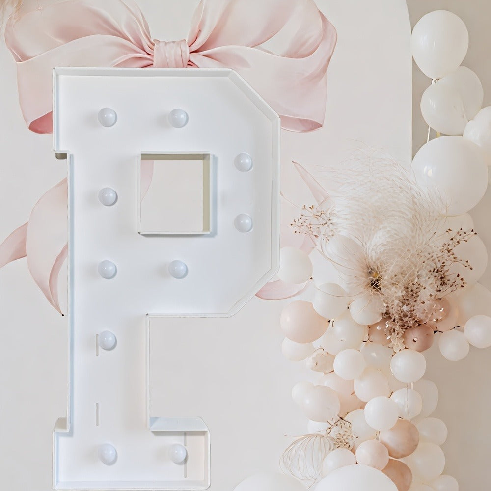 Marquee Letter Lights 3ft LED Light Up Letters for Weddings, Proposals & Celebrations - Cool White Lighted KT Board DIY Display Frame