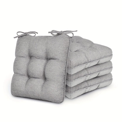 Memory Foam Chair Cushions 4/8 Pack, Non-Slip Seat Pads for Dining Chairs, Kitchen, Office & Patio – Indoor Outdoor Chair Pads M/L Size