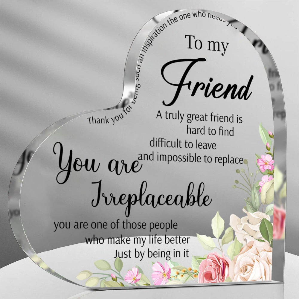 Sunflower Acrylic Friendship Gift for Women – Bestie Birthday Christmas Thank You Present Unbiological Sister BFF Keepsake