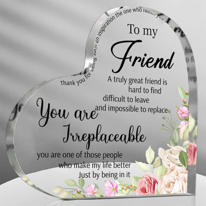 Sunflower Acrylic Friendship Gift for Women – Bestie Birthday Christmas Thank You Present Unbiological Sister BFF Keepsake
