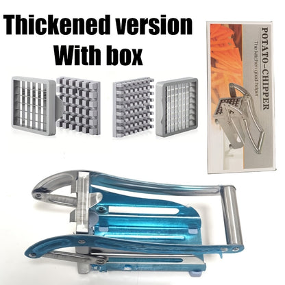 French Fry Cutter – Stainless Steel Vegetable & Potato Slicer, Multi-Function Food Chopper for Potato, Carrot, Cucumber & Onion, with Storage Box