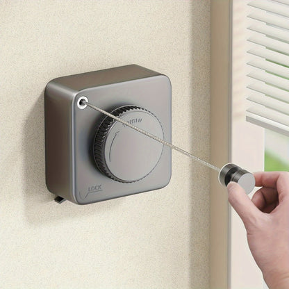 Retractable Clothesline Wall Mounted Stainless Steel Non-Sagging Indoor Outdoor Laundry Drying Line 15.1 Ft Heavy Duty