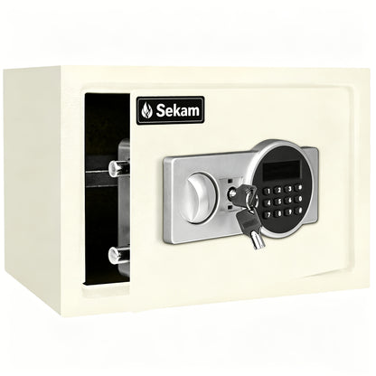 Fireproof Home Safe Box with Digital Keypad and Key Lock Heavy Duty Steel Security Safe for Money Documents Valuables Jewelry Passports 0.23 0.8 1.5 2.2 Cubic Feet Multiple Colors with Cash Bag