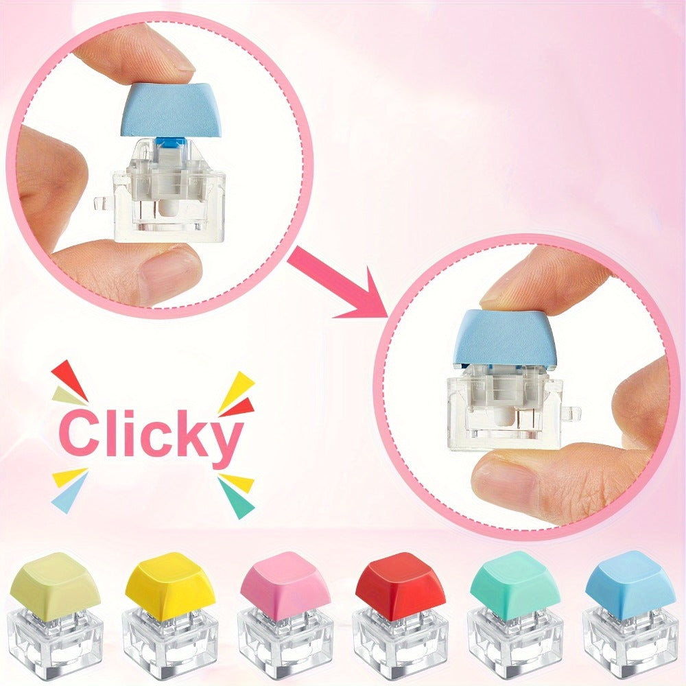 Keyboard Keycap Keychain 20pcs – Anxiety Fidget Key Caps for Adults, Stress Relief Fingertip Toy, Mixed Color Party Favor Pack & Relaxation Gift Set