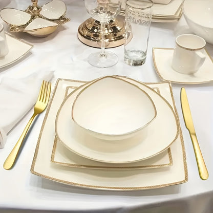 Flatware Set for 12, 60-Piece 304 Stainless Steel Cutlery Set with Mirror Polish & Titanium Plated Finish — Dishwasher Safe Silverware with Knife, Fork & Spoon | Silver, Gold & Rainbow