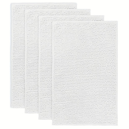 Chenille Bath Rug Extra Thick Soft Absorbent Non-Slip Bathroom Mat Machine Washable, Multiple Sizes & Colors