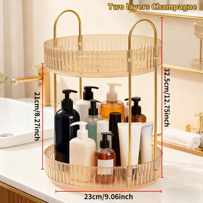 360 Rotating Makeup Organizer Skincare Storage Rack - Multi-Layer Detachable Cosmetic Organizer for Perfume, Lipstick, Skincare, Desktop Vanity Organizer for Bathroom & Bedroom