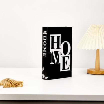 Decorative Book Set 3pcs Fake Books with HOME FAMILY LOVE Design - Elegant Black Minimalist Faux Books for Shelf Decor Living Room Coffee Table Home Soft Decoration Modern Interior