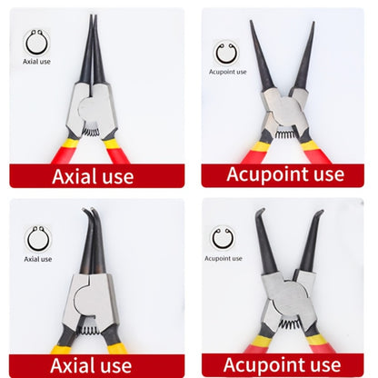 Snap Ring Pliers Set 4pcs - 7 & 9 Inch Straight Curved Jaw Internal External Circlip Pliers Spring Loaded Precision Retaining Ring Tool with Storage Box or Bag