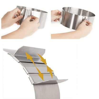 Adjustable Stainless Steel Cake Ring Mold 2-Pack, Retractable Round Mousse Cake Ring 6.3" to 11.8" Diameter, Heavy Duty Baking Ring for Mousse Cheesecake Layer Cake, Cake Decorating Tool