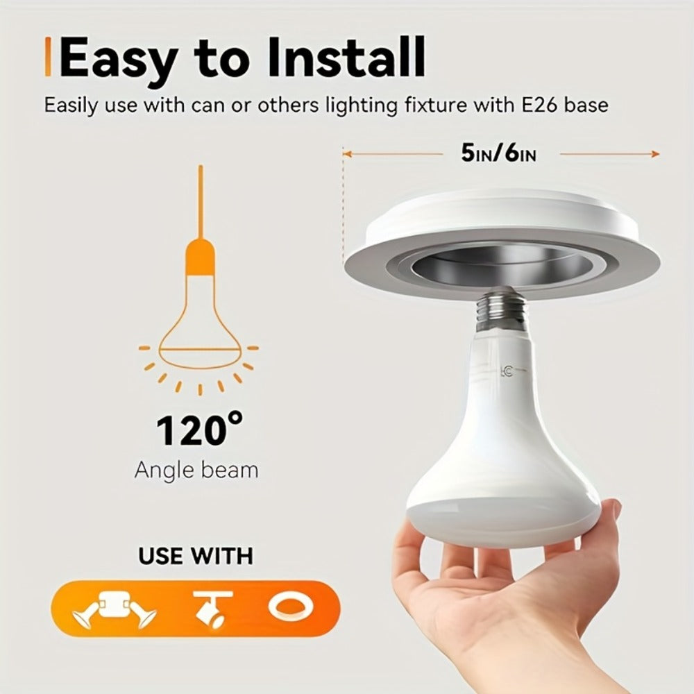 BR30 LED Flood Light Bulbs Dimmable 9W = 65W Equivalent 800 Lumens E26 Base CRI 80+ Recessed Light Bulbs for Ceiling Kitchen – 2700K Soft White or 5000K Daylight – Available in 6-Pack & 24-Pack