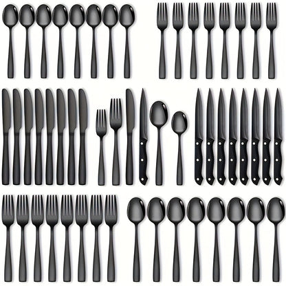 Stainless Steel Flatware Set, Mirror-Polished Cutlery Set for Home & Hotel, Gift Box Included, Dishwasher Safe Silverware for Parties, Weddings & Banquets