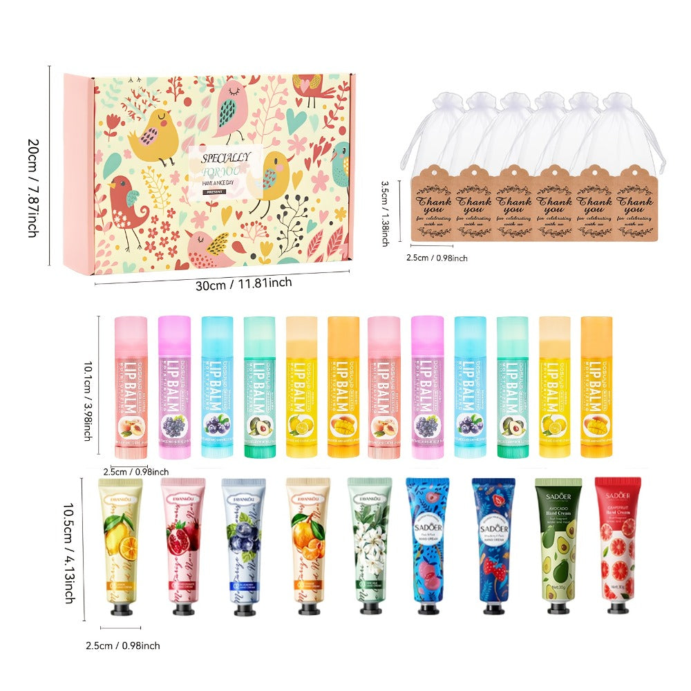 24pcs Bulk Lip Balm & Hand Cream Gift Set – Party Favors, Wedding & Thank You Gifts for Guests