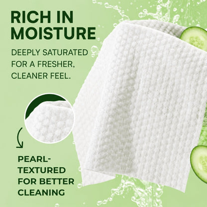 Extra Large Adult Wet Wipes 8x13 Inch 240ct 4 Packs of 60 Aloe Vitamin E Cucumber Scent Alcohol-Free Latex-Free Disposable Bathing Wipes for Elderly Incontinence Personal Care