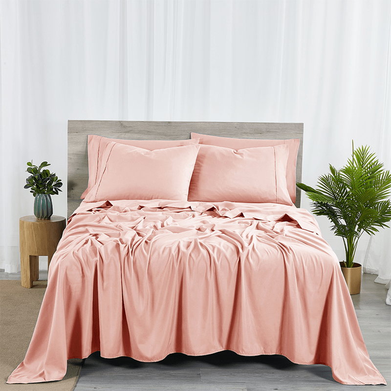 Bamboo Blend 6-Piece Sheet Set – 2000 Thread Count SnugGrip Fitted Sheet 16" Deep Pocket Soft Wrinkle Resistant Twin Full Queen King Cal King