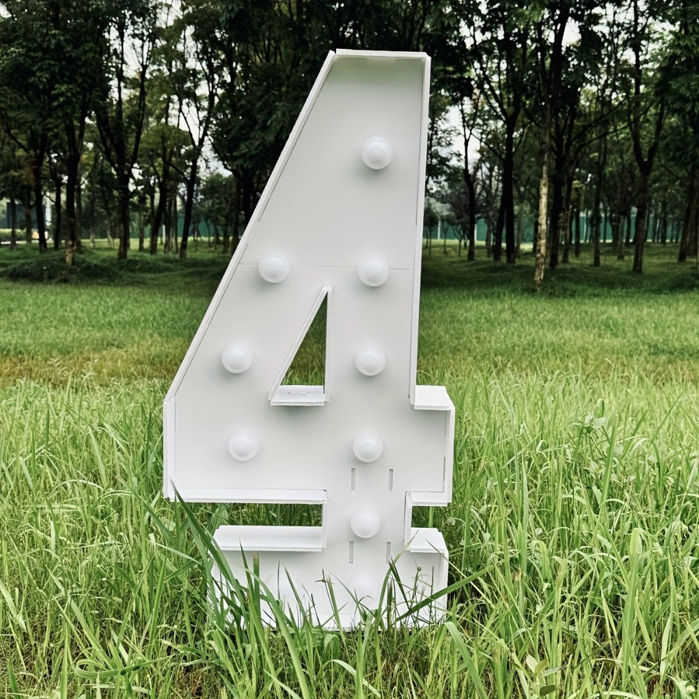 3ft Glowing Number Sign – Warm White LED 3D KT Board 36 Inch Freestanding Party Decoration for Birthday Anniversary Wedding