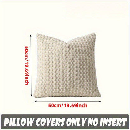 Boho Throw Pillow Covers 4 Pack Velvet Woven Cushion Covers Double-Sided Decorative Pillowcases for Sofa Couch Bed Chair 20x20 Inch Machine Washable