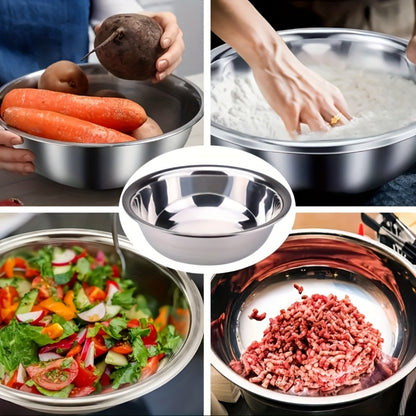 Large Stainless Steel Mixing Bowl | 304 Heavy-Duty Salad & Wash Basin, Hammer Finish, Non-Slip Base, Rounded Edges – Kitchen, Laundry, Utility Sink, Commercial & Home Use