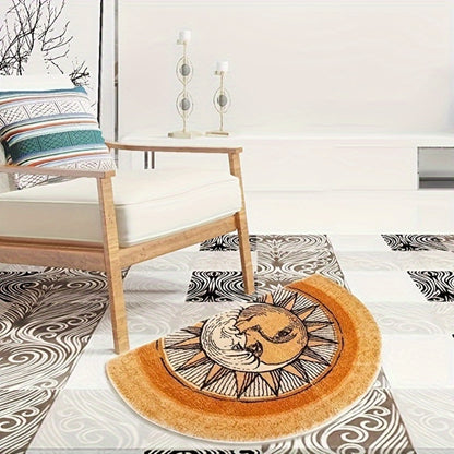 Half Round Welcome Mat 28x20 Inch - Absorbent Non-Slip Door Mat, Machine Washable, Soft Flocked Entrance Rug for Bedroom, Front & Back Door