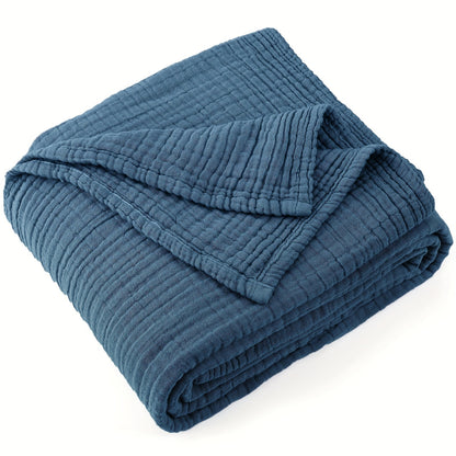 Muslin Blanket 100% Cotton 6-Layer – Breathable Soft Gauze Throw for Couch & Bed, All Season, Machine Washable, 13 Colors, 5 Sizes