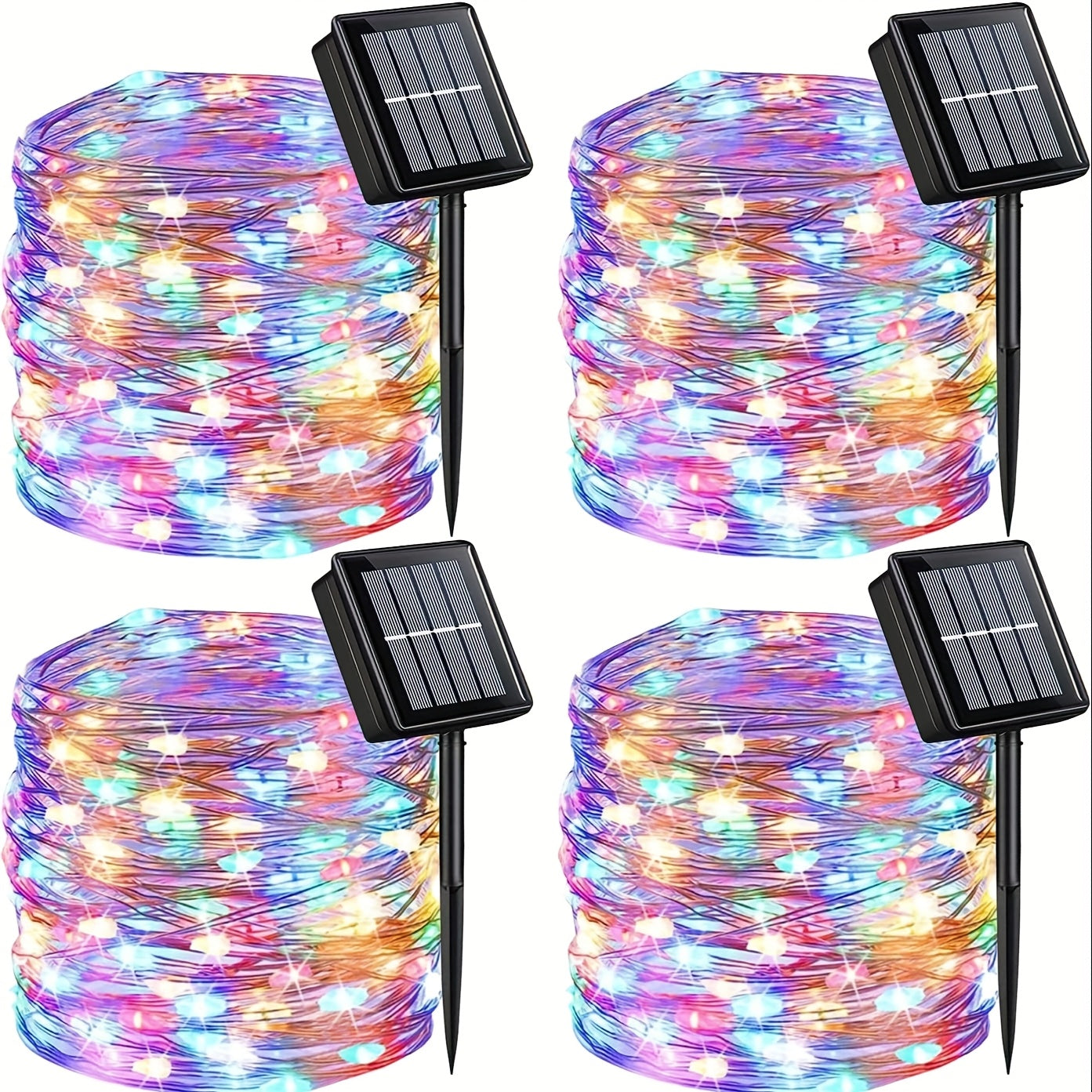 Solar Fairy String Lights Outdoor – 110 LED Copper Wire Solar Twinkle Lights with 8 Modes & Touch Control for Christmas Tree, Garden, Patio, Wedding & Party – 2, 4 or 8 Pack
