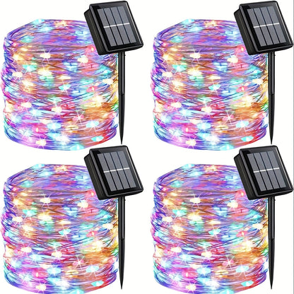 Solar Fairy String Lights Outdoor – 110 LED Copper Wire Solar Twinkle Lights with 8 Modes & Touch Control for Christmas Tree, Garden, Patio, Wedding & Party – 2, 4 or 8 Pack