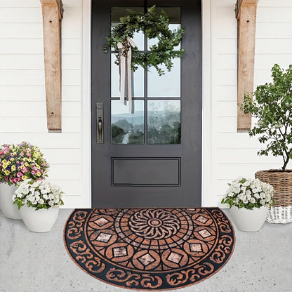 Outdoor Door Mat Heavy Duty Non-Slip Welcome Mat for Front Door Entrance Patio Porch, Durable Low-Profile Rug, Multiple Colors & Sizes, Light Blue Brown Dark Blue Gray Rainbow