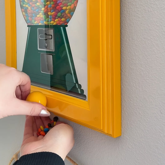Wall Mounted Photo Frame Candy Dispenser with Shelf – Space Saving Treat & Nut Storage Holder for Home Office Decor