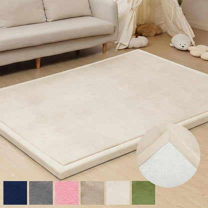 Memory Foam Area Rug Tatami Mat Non-Slip Coral Velvet Floor Mat for Living Room Bedroom Kids Playroom Yoga — Multiple Sizes & Colors